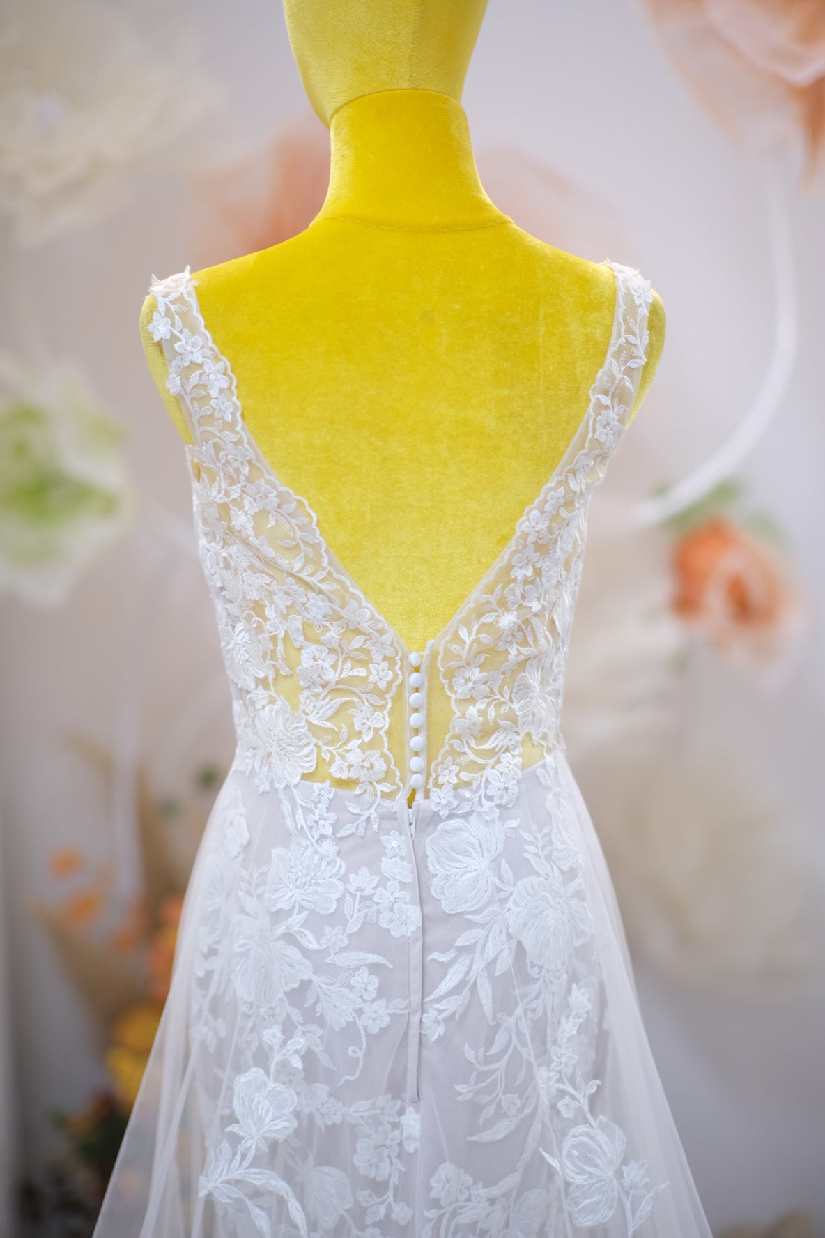 BG-WED-AME-10062 WEDDING GOWN LUX FABRIC, FULL FABRIC LACE SIZE S BUST 80-84 WAIST 66-68 HIPS 96
