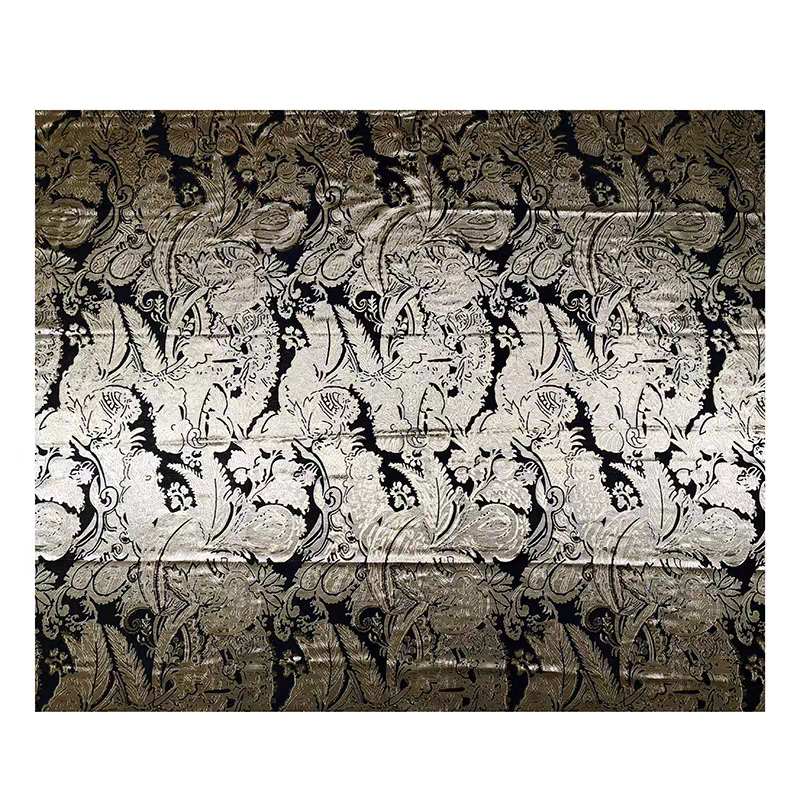 FAB-BROC-002 European Baroque style luxury metal wire dark pattern jacquard suit fabric big brand brocade clothing windbreaker fabric