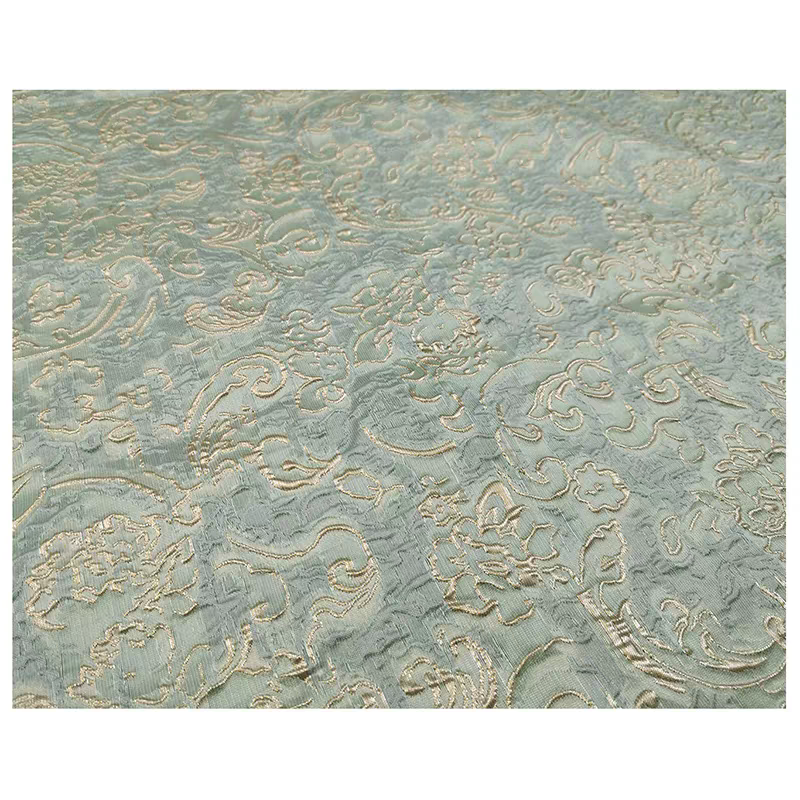FAB-BROC-025 French gold luxury gold yarn-dyed dark pattern jacquard fabric spring and summer big swing dress dress fabric high-end