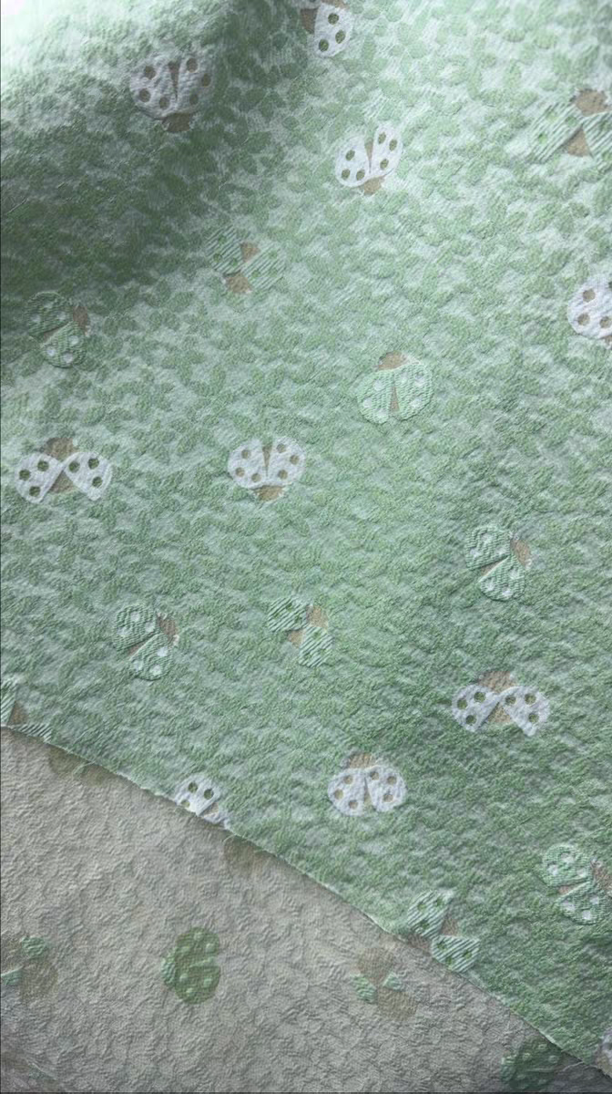 FAB-BROC-017 Spring and summer new green scarab beetle yarn-dyed jacquard fabric dress children's suit children's dress fashion cloth DIY