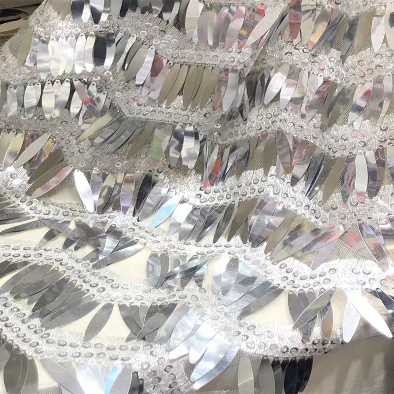22 rows of wavy knife sequin fabric golden silver black DIY stage performance clothing fashion dress dress