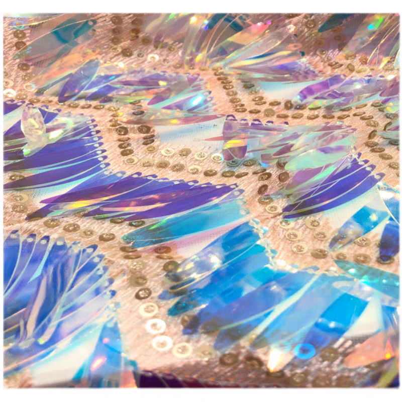 22 rows of wavy knife sequin fabric golden silver black DIY stage performance clothing fashion dress dress
