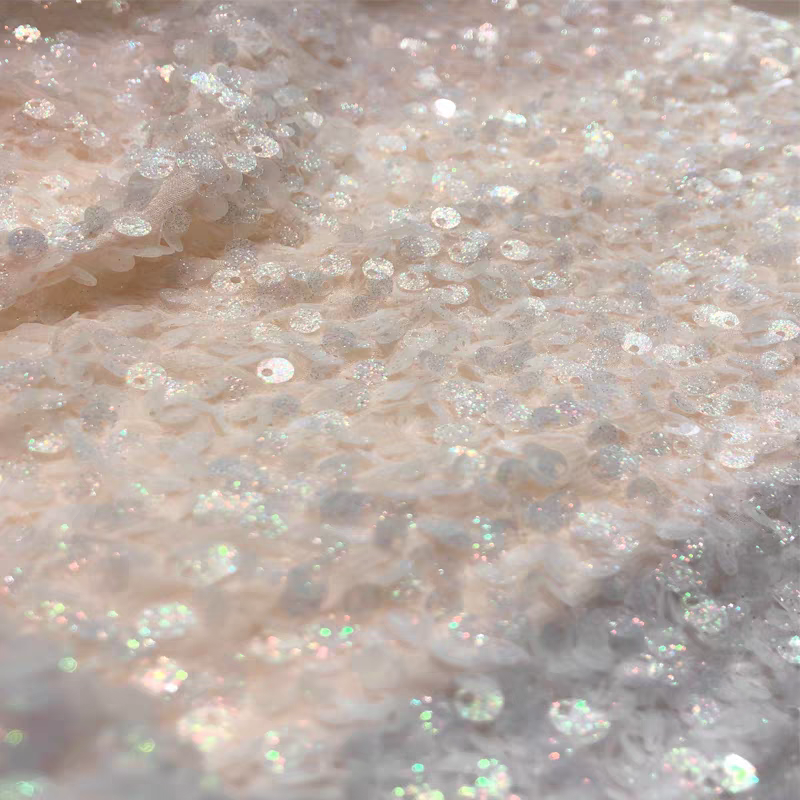 Chiffon sequin fabric sprinkled with powder sequins children's clothing performance fashion designer dress dress background cloth DIY