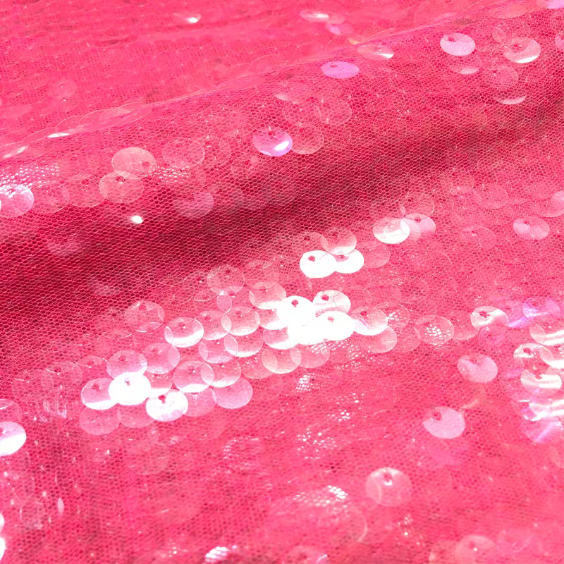 Sequin manufacturer heavy industry embroidery mesh transparent round fabric dress diy material wedding dress decorative cloth