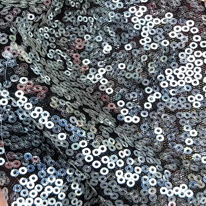 Sequin fabric bean paste pink crystal embroidery mesh random flower wedding evening dress decoration photo background cloth DIY