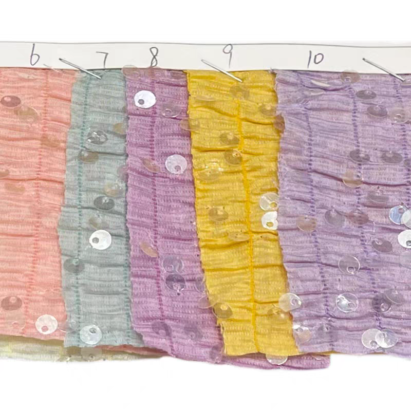 Texture bubble pleated sequined fabric stretch simple dress tops clothing handmade diy fashion fabric