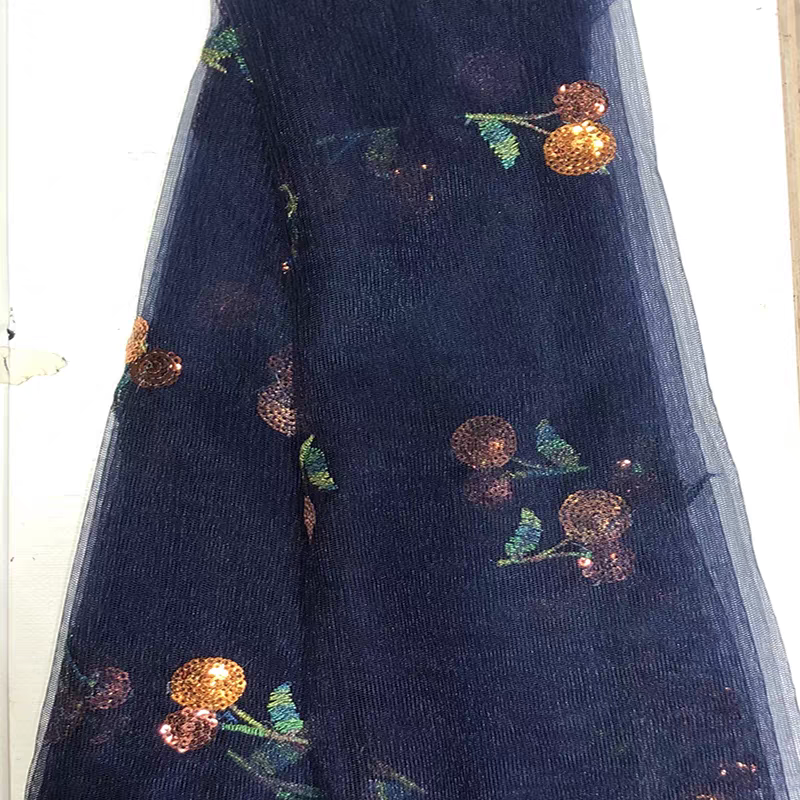 New new fashion sweet cherry sequin embroidered mesh gauze children's clothing gauze skirt home decoration fabric