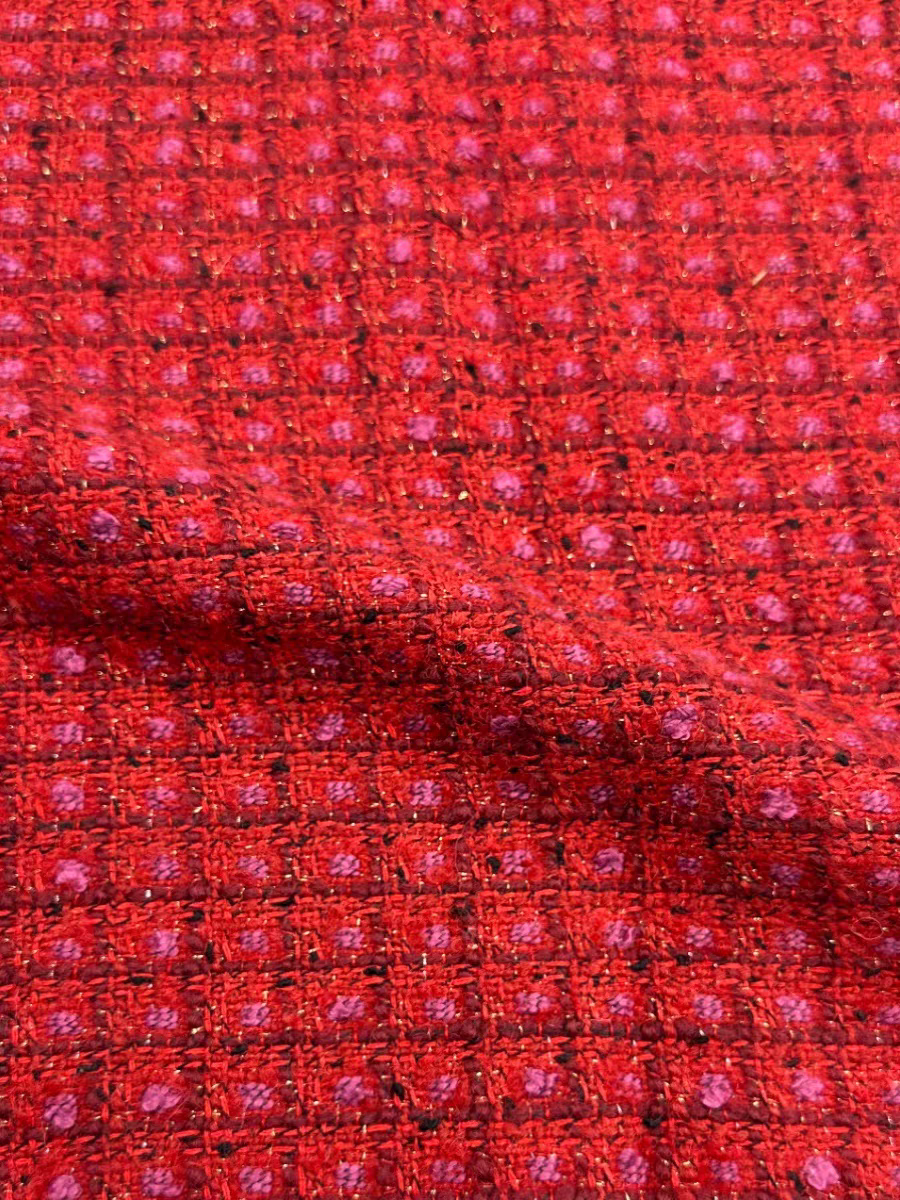 High-definition retro wool fabric, gold heavy industry, small fragrance fabric, DIY handmade dress, vest, Christmas new style