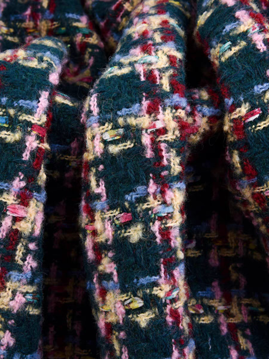 Wool woven thickened tweed fabric Xiaoxiangfeng clothing fabric diy handmade high-definition autumn and winter coat jacket