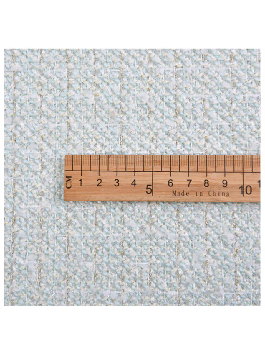 Beige golden wool small fragrant tweed woven fabric diy handmade custom fabric clothing vest jacket