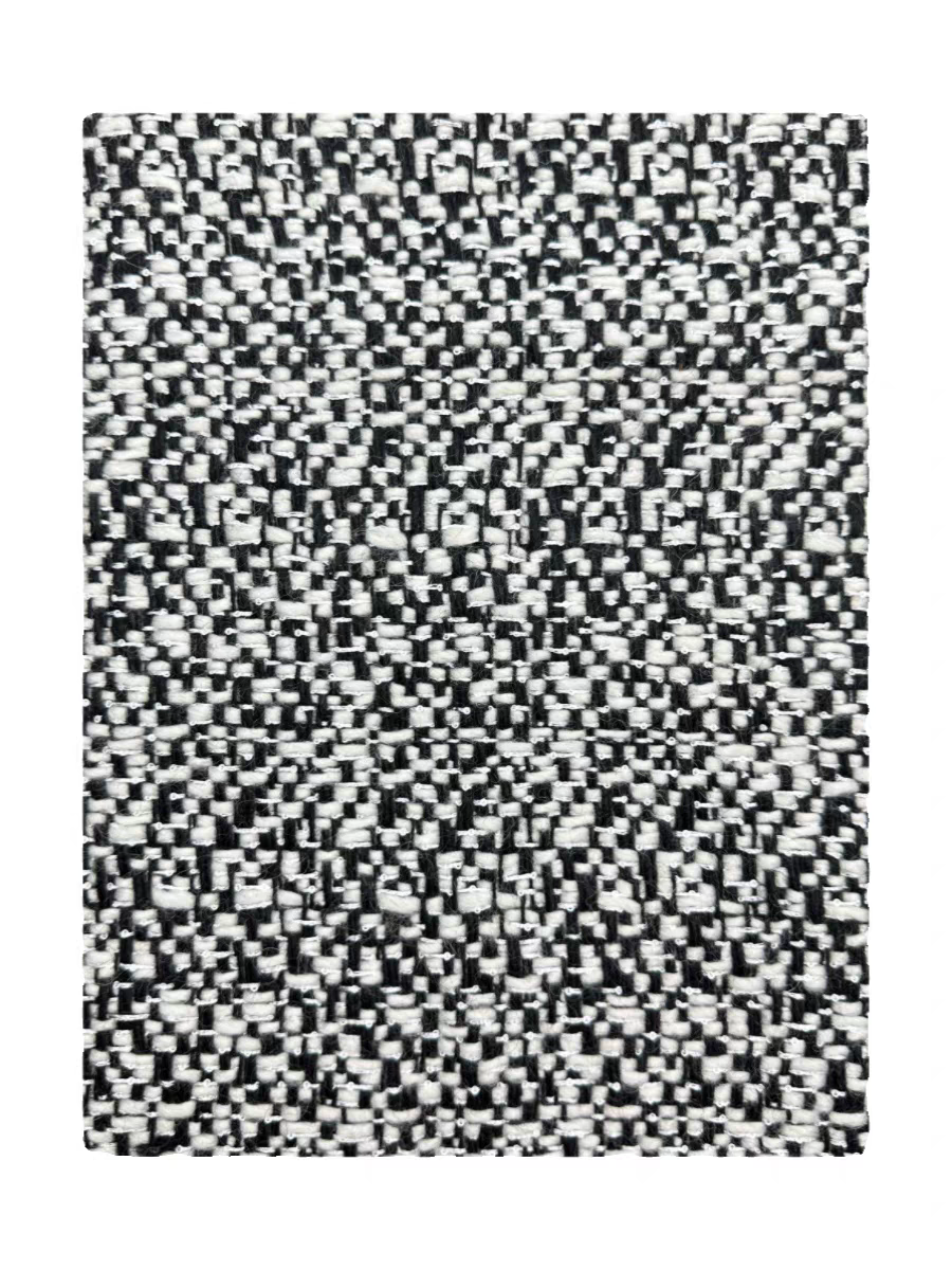 Autumn and winter new high-end sequined wool black and white small fragrance fabric suit woolen clothing jacket dress coat | Amehandmadesg