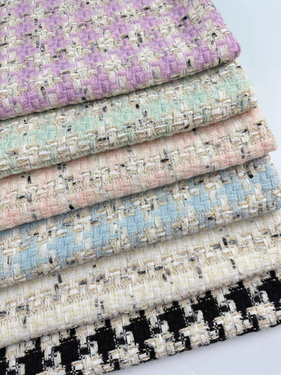 Bright silk high-end heavy industry woven small fragrance fabric clothing fabric coat dress high-end diy high-end coat