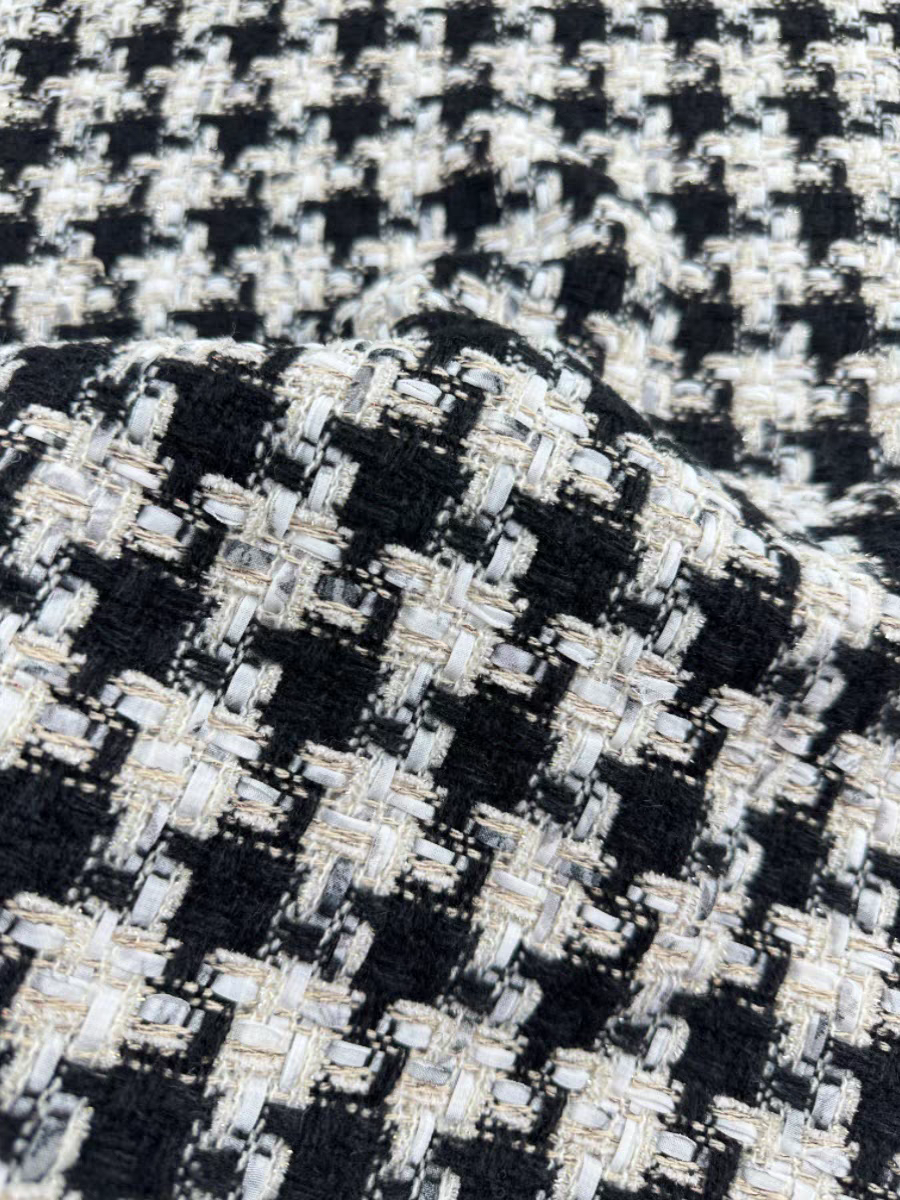 Bright silk high-end heavy industry woven small fragrance fabric clothing fabric coat dress high-end diy high-end coat