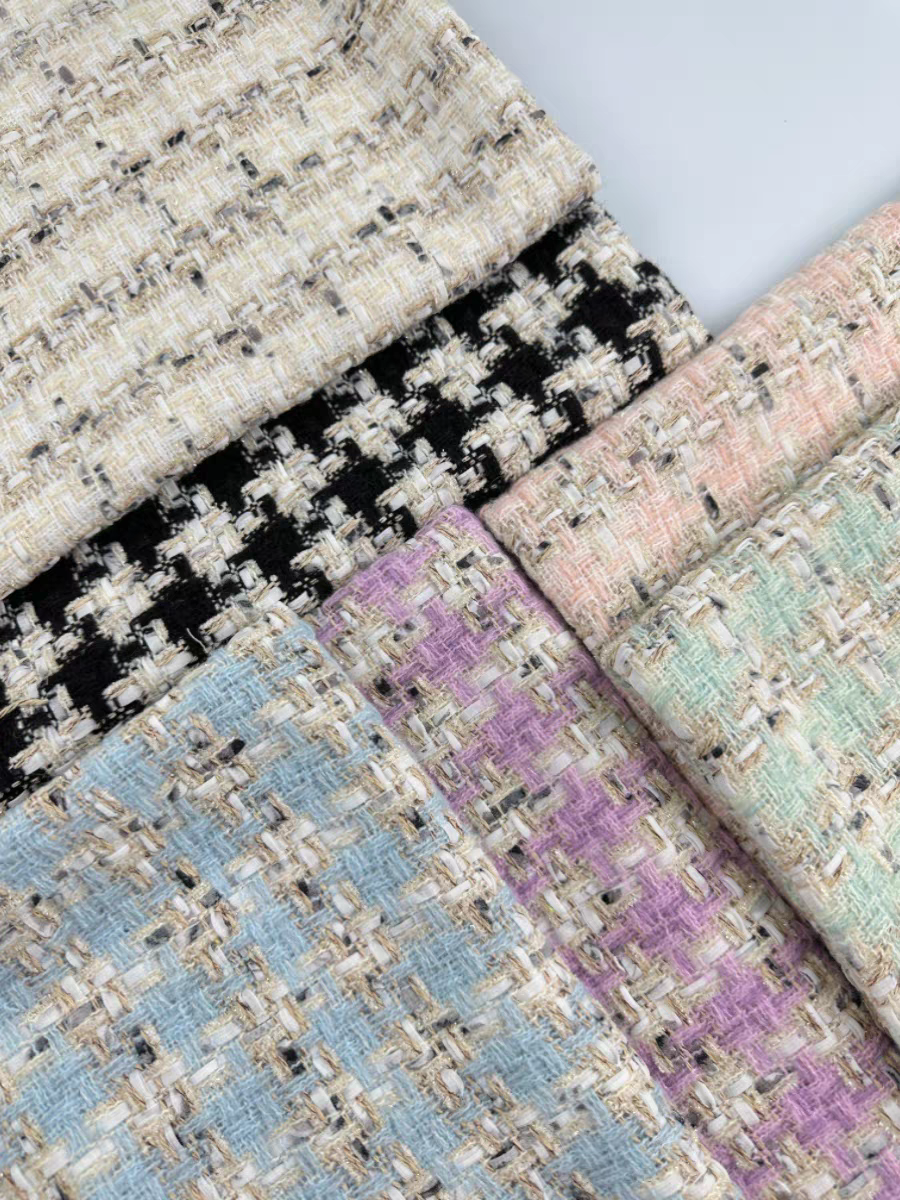 Bright silk high-end heavy industry woven small fragrance fabric clothing fabric coat dress high-end diy high-end coat