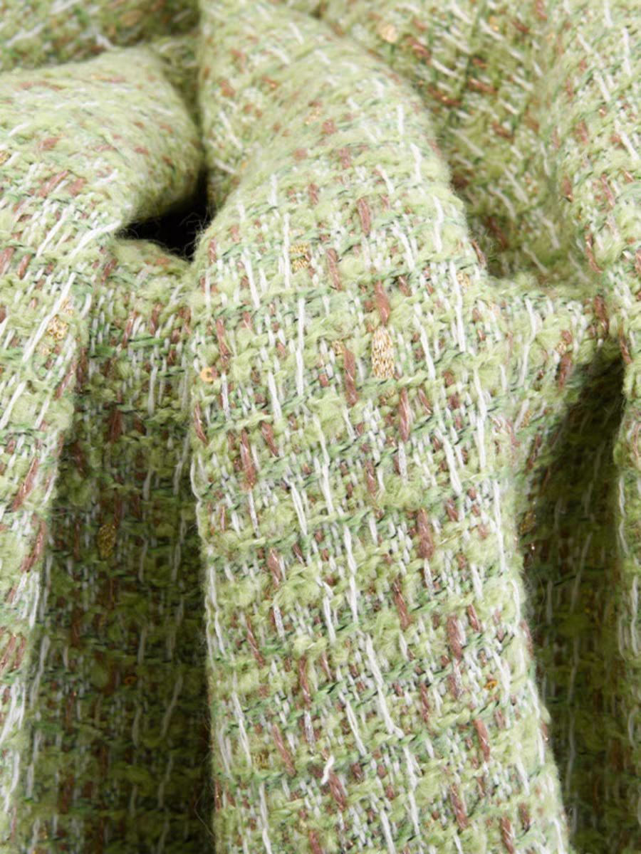 Thick metallic woven small fragrant tweed fabric diy handmade custom vest clothing designer fabric
