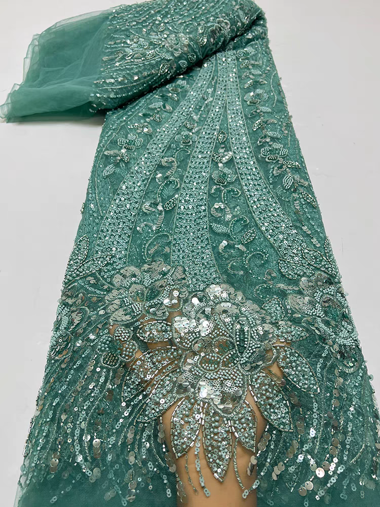 French white fabric heavy bead tube embroidery beading peony sequins embroidery fabric dress wedding dress cheongsam