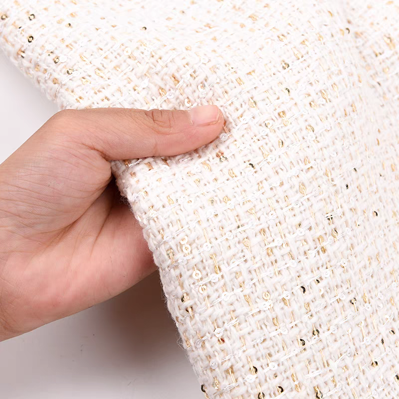 Light luxury sequined small fragrance fabric, wool high-definition tweed clothing fabric, designer handmade DIY luggage, shoes and hats