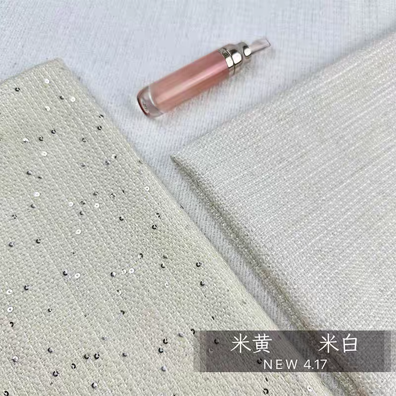 Sequined high-end customized small fragrant tweed fabric, bouquet handmade DIY designer clothing jacket fabric