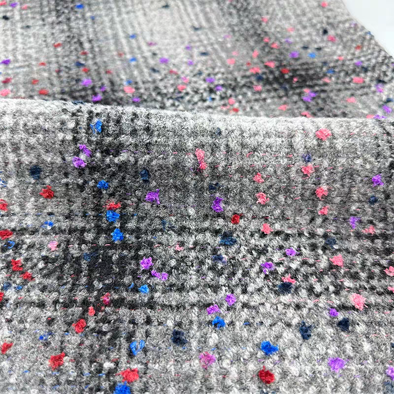 Rose red woven small fragrant tweed fabric C family big-name celebrity catwalk style high-end fabric fashion jacket