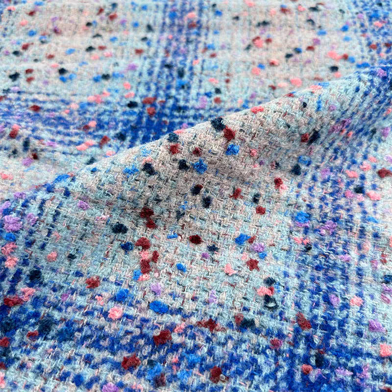 Rose red woven small fragrant tweed fabric C family big-name celebrity catwalk style high-end fabric fashion jacket