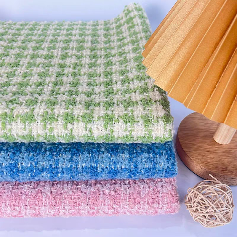 Wool knitting fragrance soft waxy tweed designer fabric handmade custom coat autumn and winter clothing fabric