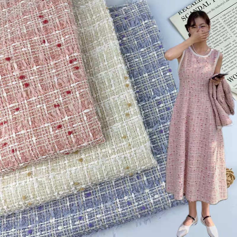 Spring butterfly yarn small fragrance fabric fine woven tweed clothing designer DIY luggage shoes and hats
