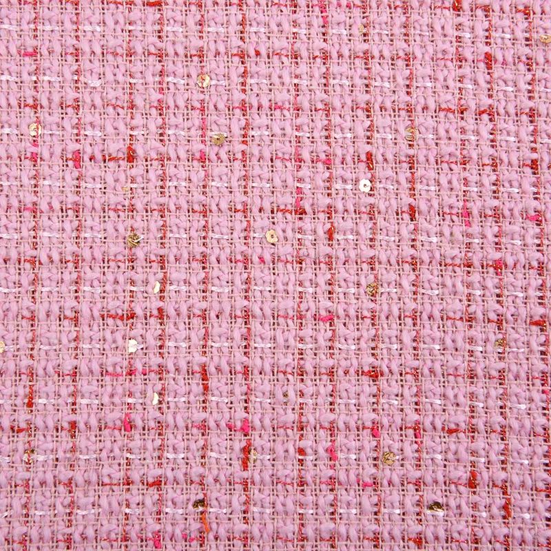 Blue sequin woven small fragrant tweed fabric thickened autumn and winter clothing fabric diy handmade high-definition jacket