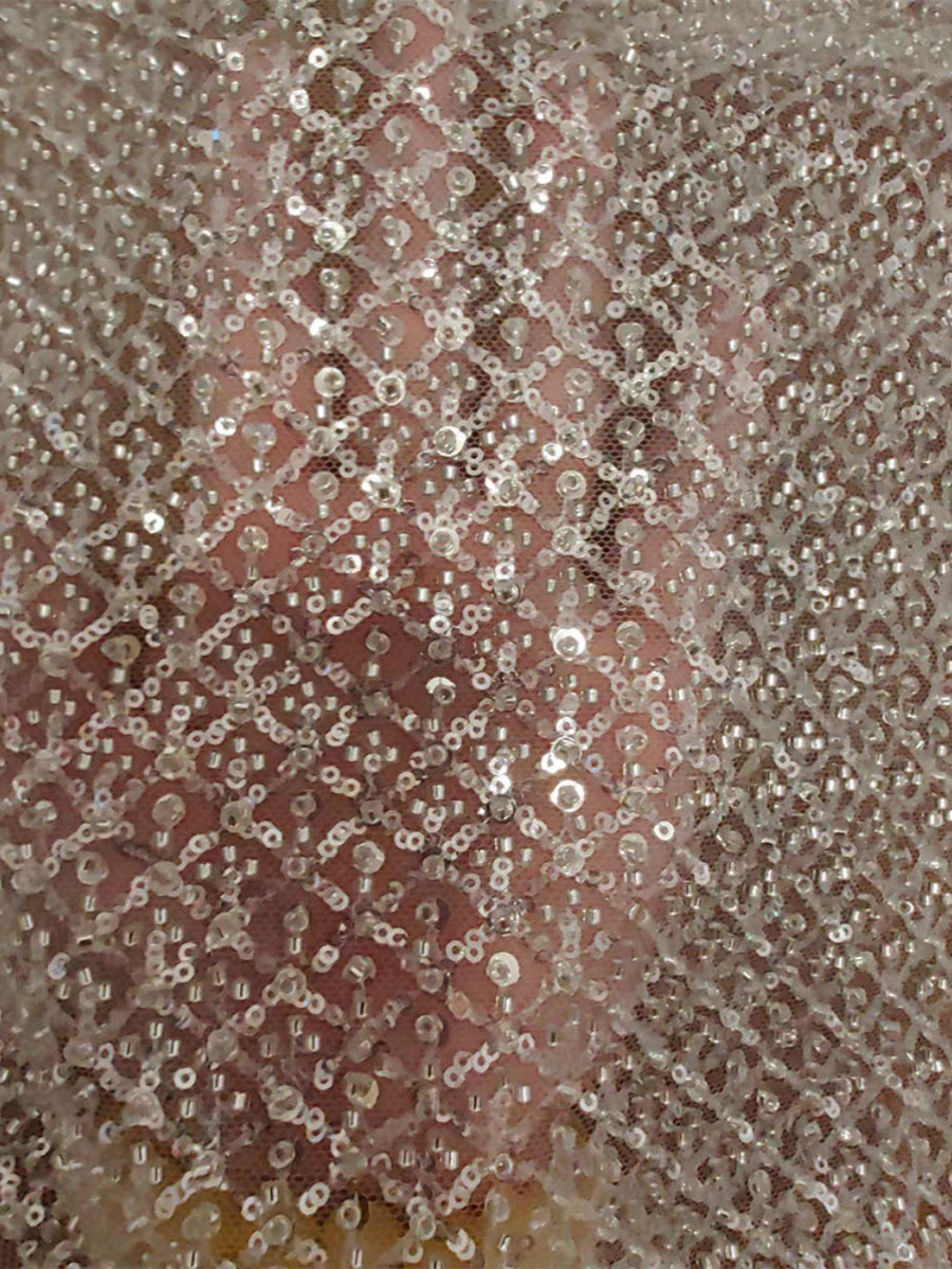 New three-dimensional embroidery sequins beading lace fabric wedding dress mesh accessories DIY decorative clothing fabrics | Amehandmadesg