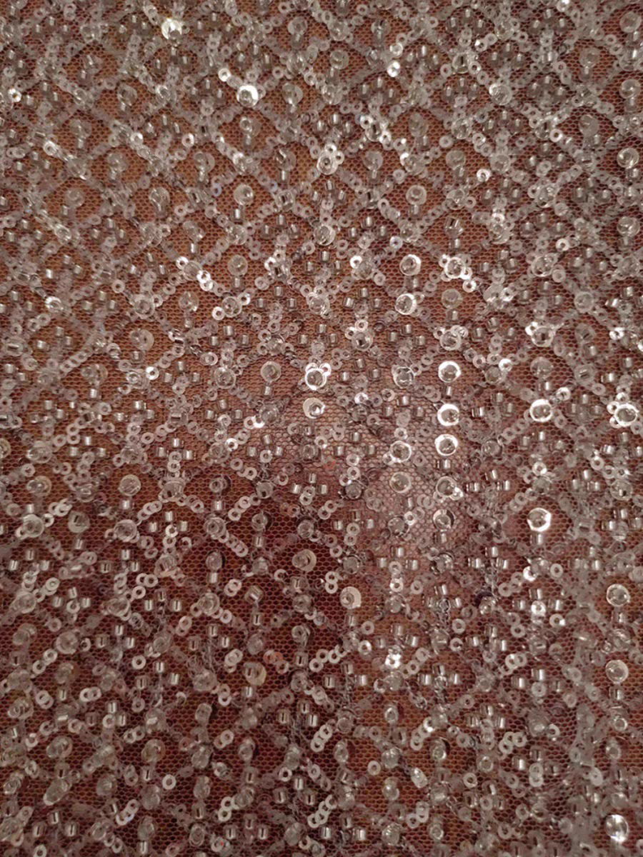 New three-dimensional embroidery sequins beading lace fabric wedding dress mesh accessories DIY decorative clothing fabrics | Amehandmadesg
