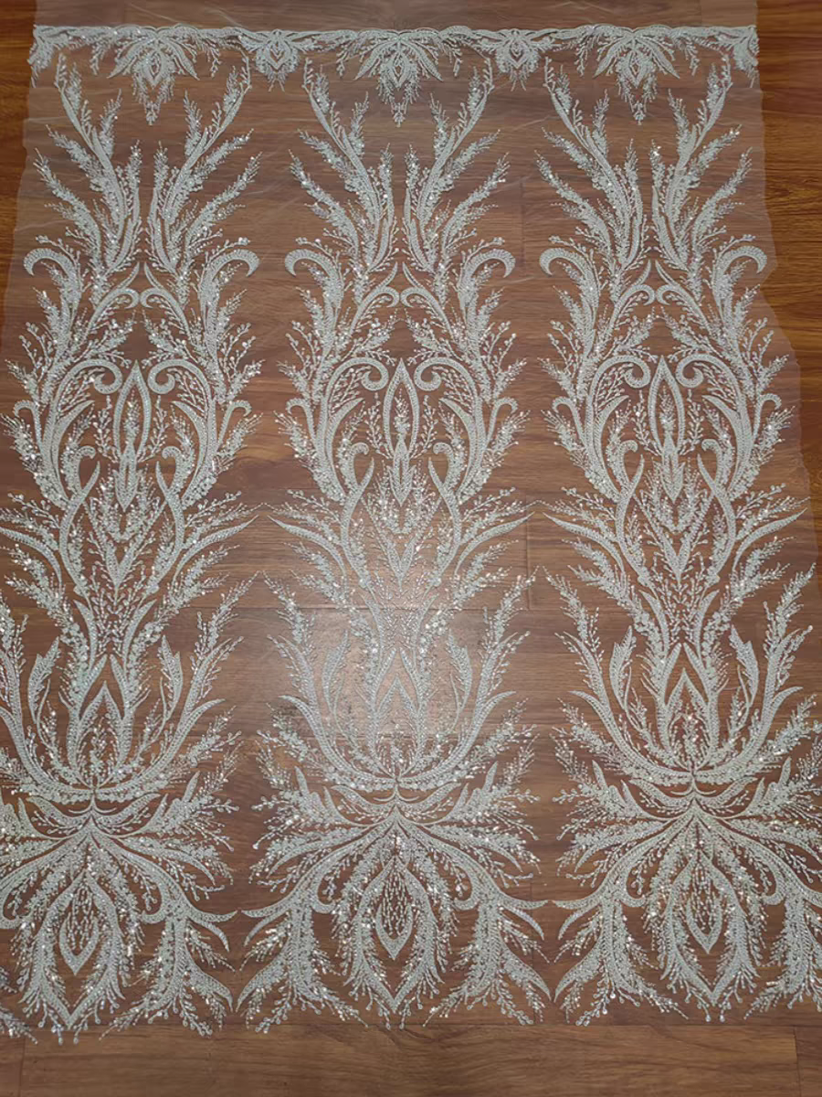 Multicolor lace fabric beaded sequins wedding gauze mesh custom dress DIY clothing accessories lace decorative mesh