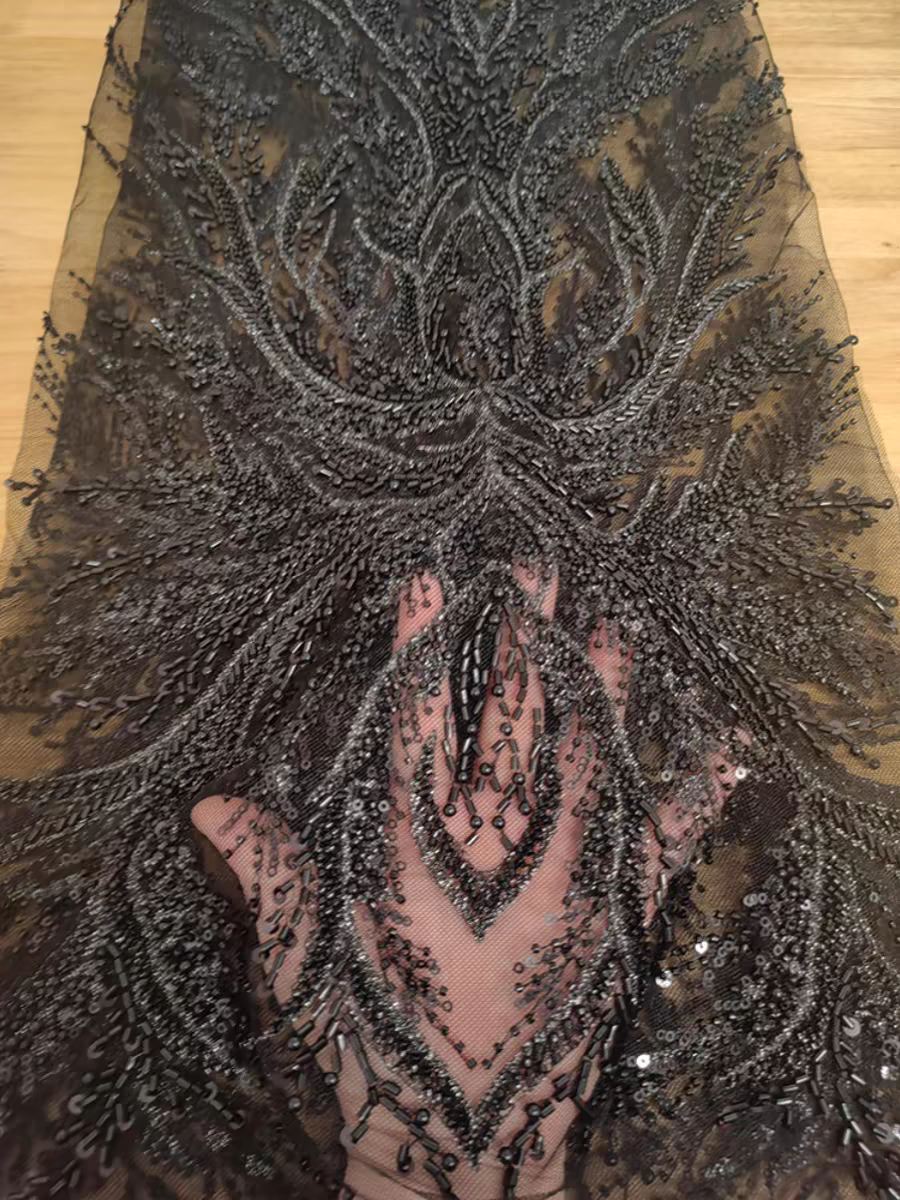 Multicolor lace fabric beaded sequins wedding gauze mesh custom dress DIY clothing accessories lace decorative mesh
