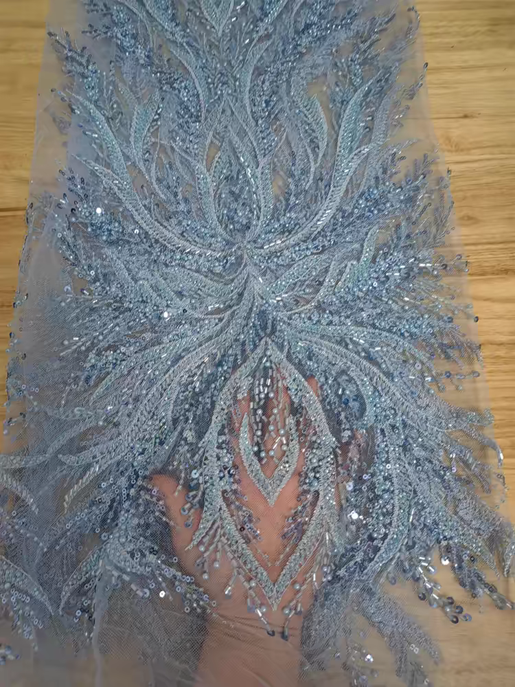 Multicolor lace fabric beaded sequins wedding gauze mesh custom dress DIY clothing accessories lace decorative mesh