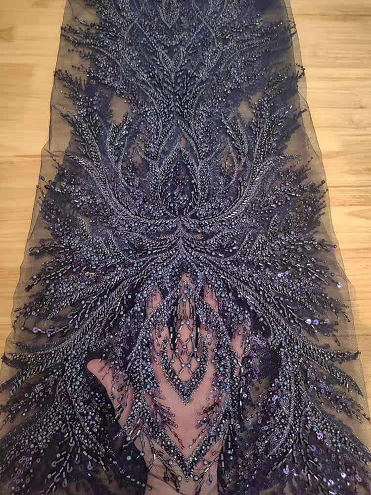 Multicolor lace fabric beaded sequins wedding gauze mesh custom dress DIY clothing accessories lace decorative mesh