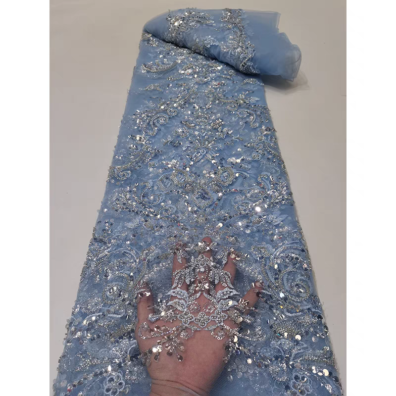 New orange mesh fabric bead tube embroidery beads large beads sequins embroidery fabric dress clothing wedding dress 5Y | Amehandmadesg