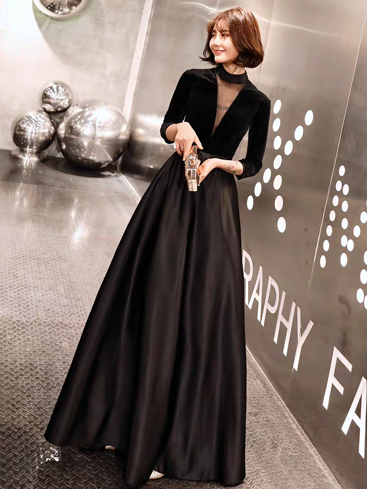 EG-SALE-AME-00111 Satin toast dress new style elegant simple and generous annual meeting long evening dress