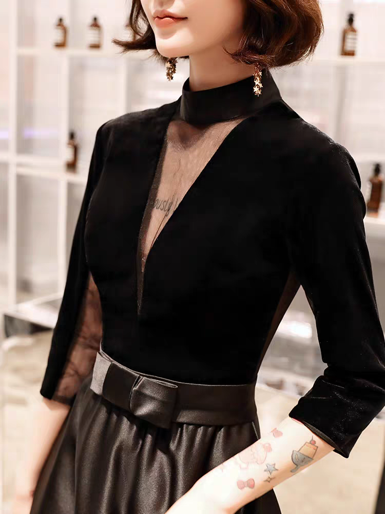 EG-SALE-AME-00111 Satin toast dress new style elegant simple and generous annual meeting long evening dress