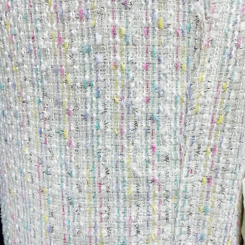 Spring and autumn bright silk yarn-dyed colorful slub fabric small fragrance suit dress fashion suit fabric
