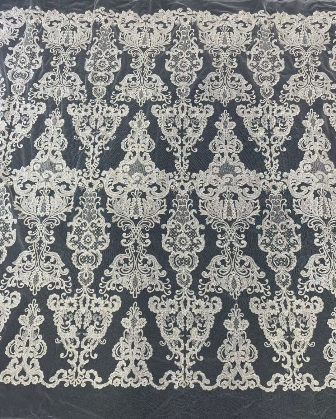 Car bones with sequins high-grade mesh lace fabric European and American brand wedding dress decoration fabric accessories LACE