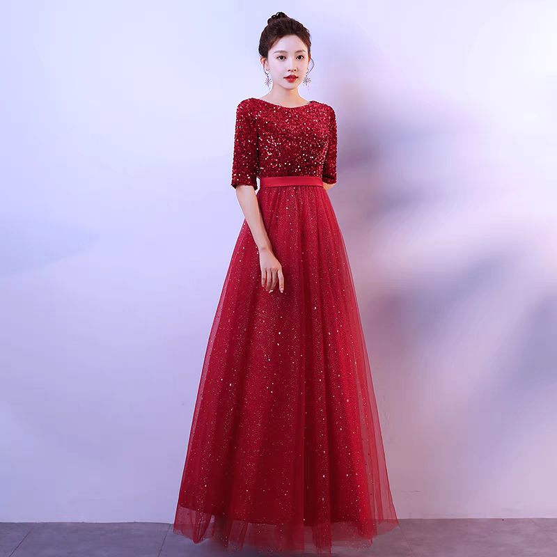EG-SALE-AME-00116 performance costumes female long skirt chorus costumes art examination solo recitation performance costumes