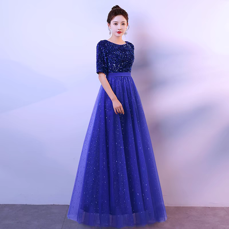 EG-SALE-AME-00116 performance costumes female long skirt chorus costumes art examination solo recitation performance costumes