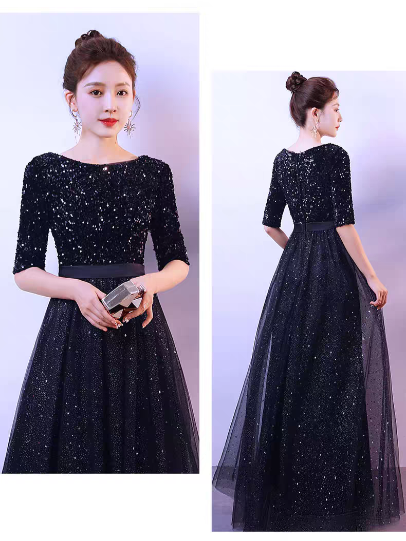 EG-SALE-AME-00116 performance costumes female long skirt chorus costumes art examination solo recitation performance costumes