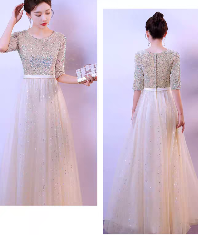 EG-SALE-AME-00116 performance costumes female long skirt chorus costumes art examination solo recitation performance costumes