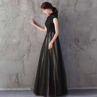 EG-SALE-AME-00199 Evening dress for hostess of the party, female bride, engagement toast dress, slim fit, elegant temperament, high-grade dress