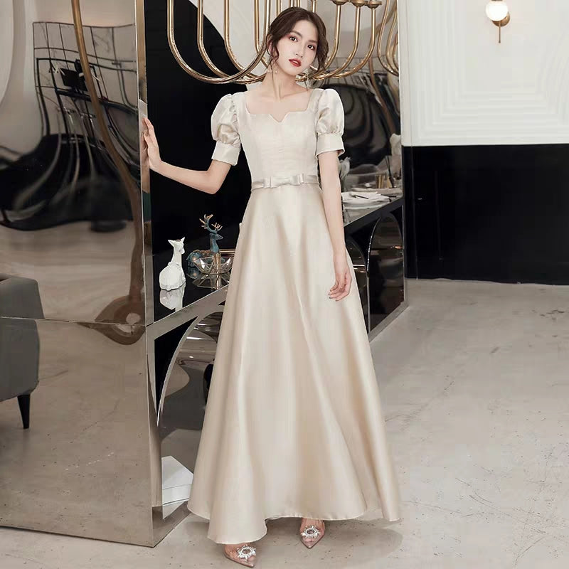 Chorus performance costume evening dress dress female fairy temperament host autumn and winter long skirt female slim bridesmaid dress