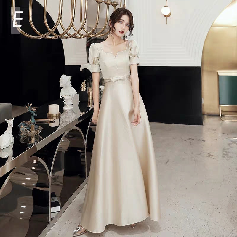 Chorus performance costume evening dress dress female fairy temperament host autumn and winter long skirt female slim bridesmaid dress