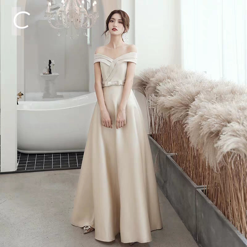 Chorus performance costume evening dress dress female fairy temperament host autumn and winter long skirt female slim bridesmaid dress