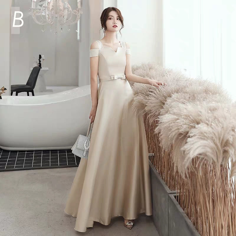 Chorus performance costume evening dress dress female fairy temperament host autumn and winter long skirt female slim bridesmaid dress