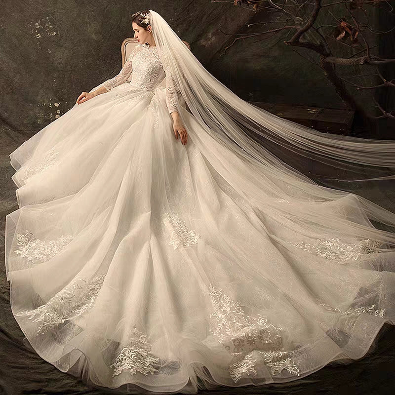 French light wedding dress super fairy simple a-line skirt wedding dress simple princess skirt adult dress super fairy skirt
