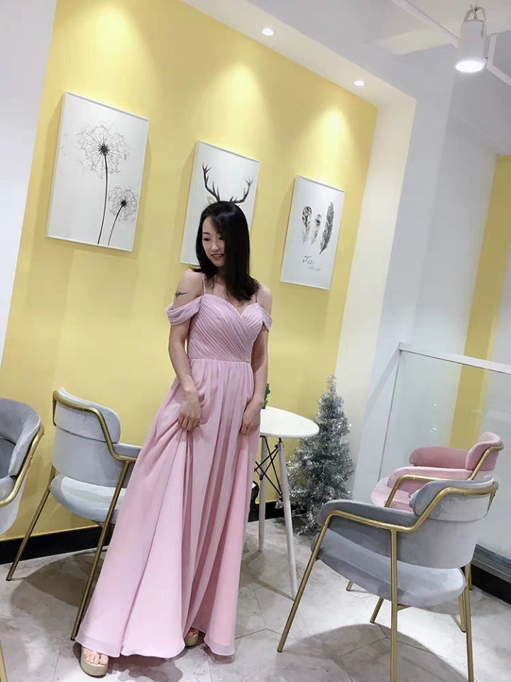 Bridesmaid dress female long chiffon sister long skirt was thin girlfriends small dress bridesmaid dress evening dress Slim