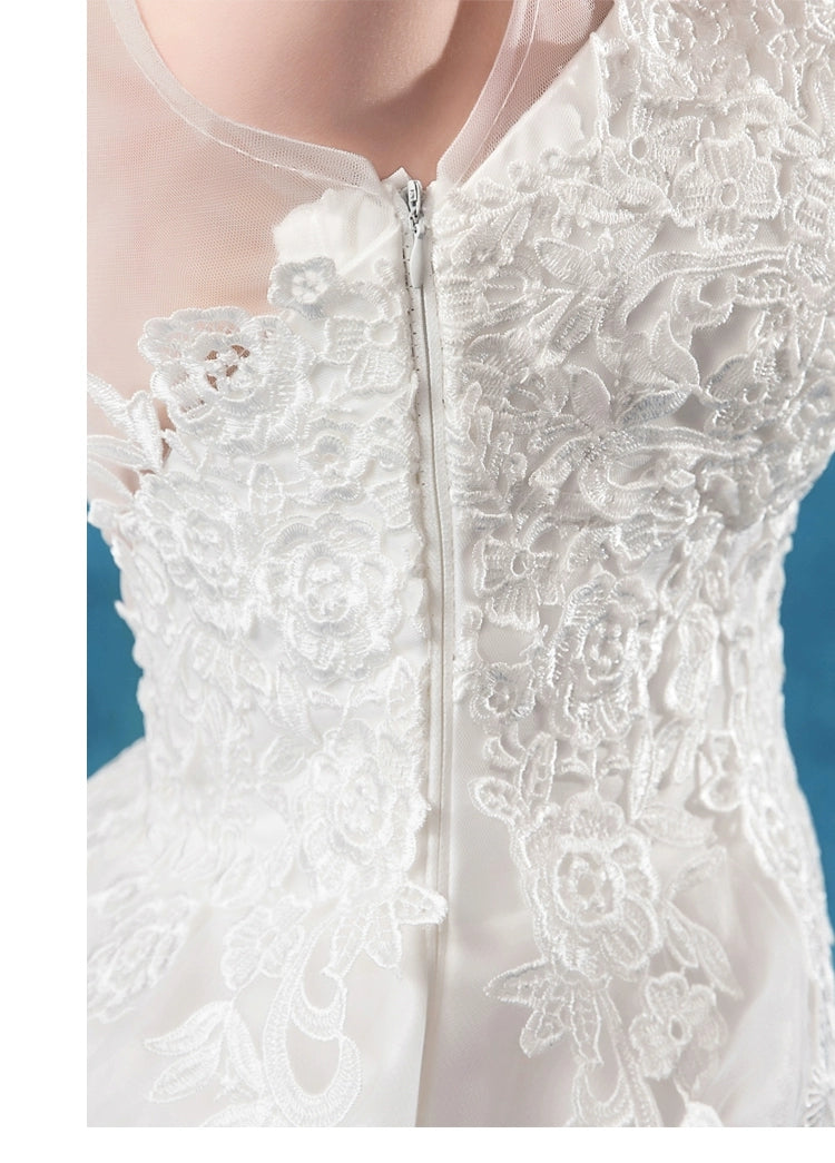 Angel wedding dress fashionbigr big bare back elegant lace bride brigade shoots out the sea view big drag wedding dress | Amehandmadesg